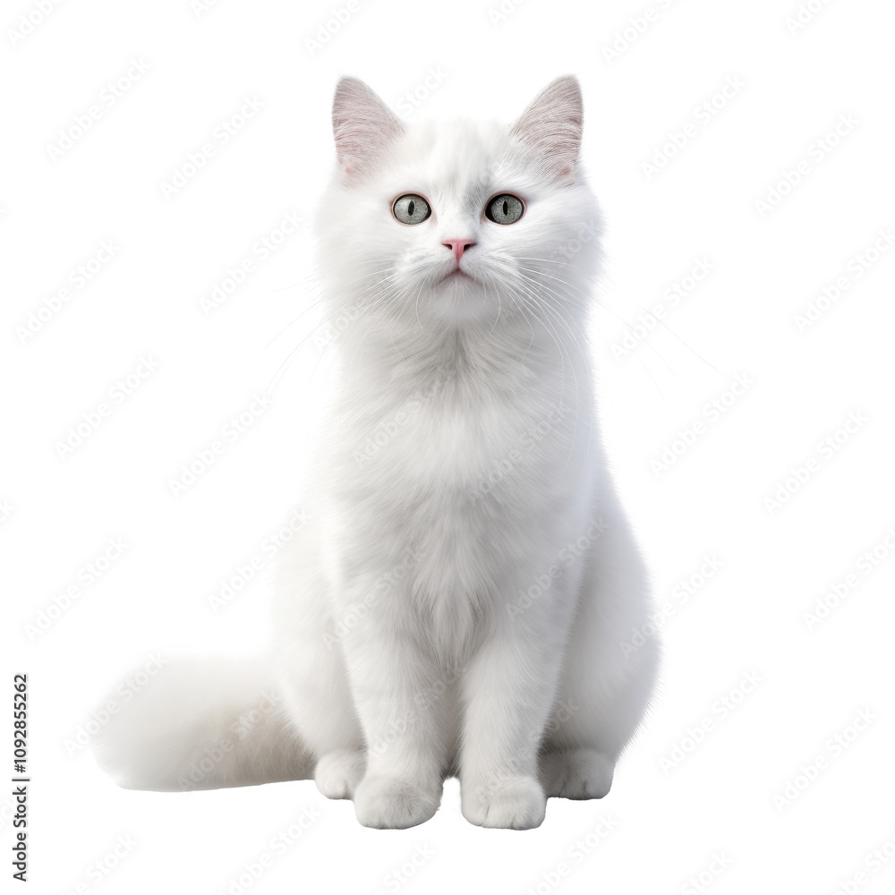 white cute cat isolated on white white cute cat isolated on white