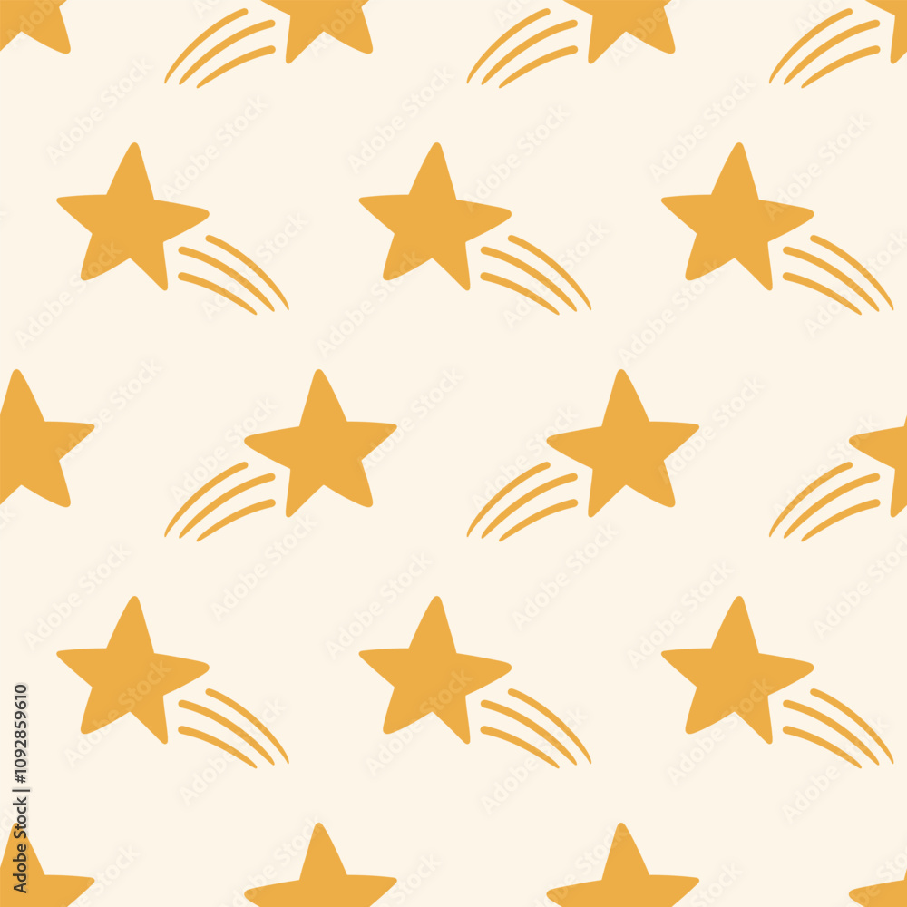Obraz premium Scrapbook Stars Seamless Pattern Cute Background 
