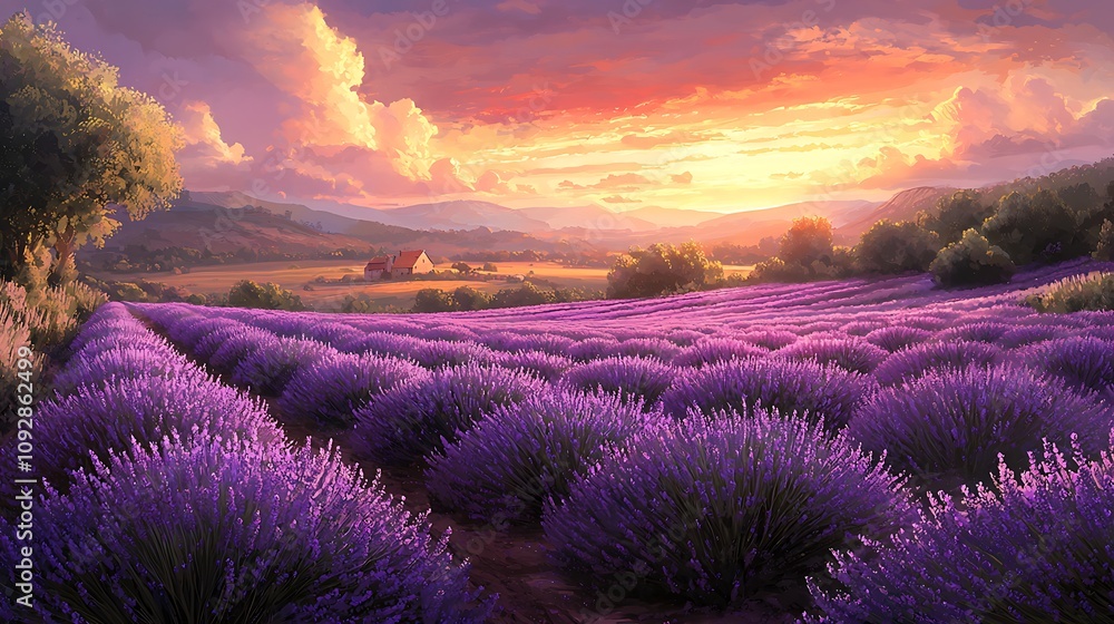 Lavender fields sunrise Lavender fields sunrise