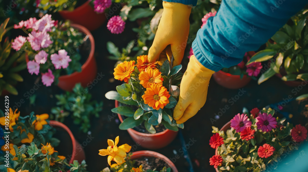 custom made wallpaper toronto digitalA person who does gardening plants flowers.