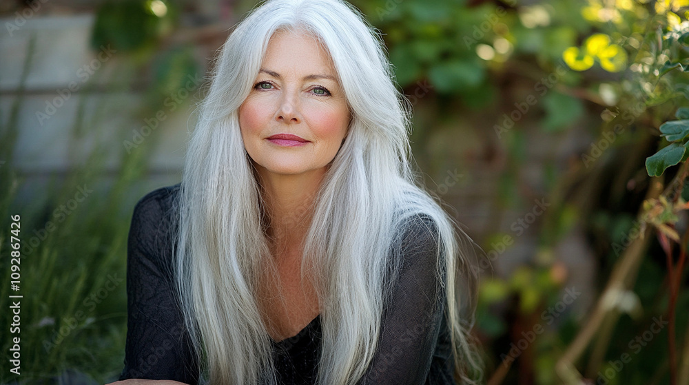 Naklejka premium older woman smiling 
