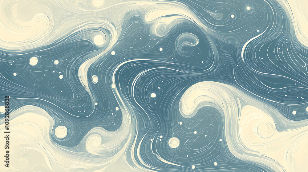 Fototapeta premium Dreamy clouds seamless pattern with stars