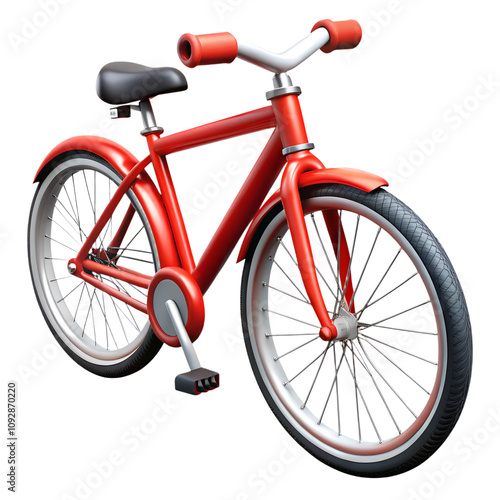 3d render red bicycle isolated on white