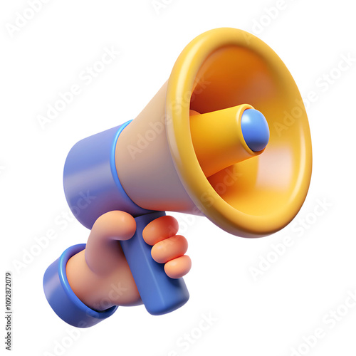 3d render megaphone on white