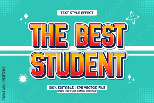 The Best Student Cartoon Editable Text Effect