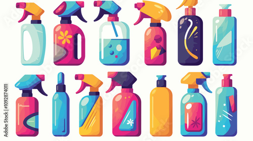 Hand Holding Spray Paint Can Vector Icon Set