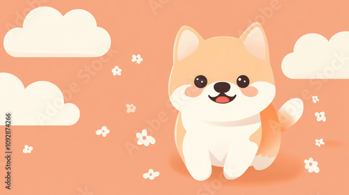 cute adorable puppy dog for pet shop background