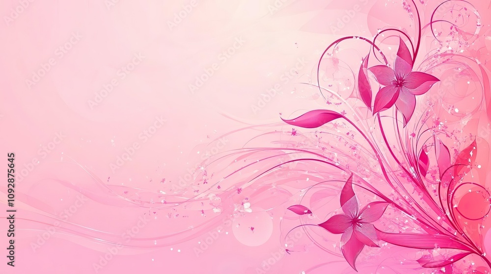 Pink Floral Abstract Background. Ideal for themes like beauty, celebration, or decoration.