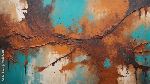 Abstract painting old rusty surface background photo