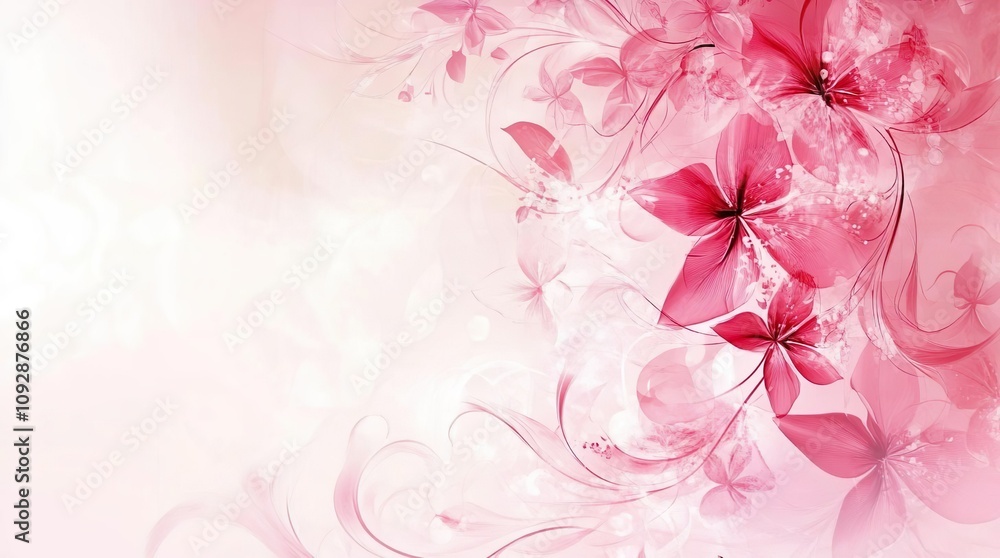 Fototapeta premium Pink Floral Artistic Background. Suitable for themes like romance, beauty, and celebration.