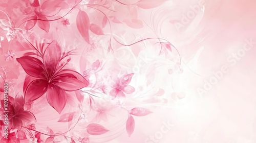 Pink Floral Artistic Background. Suitable for themes like romance, beauty, and celebration.