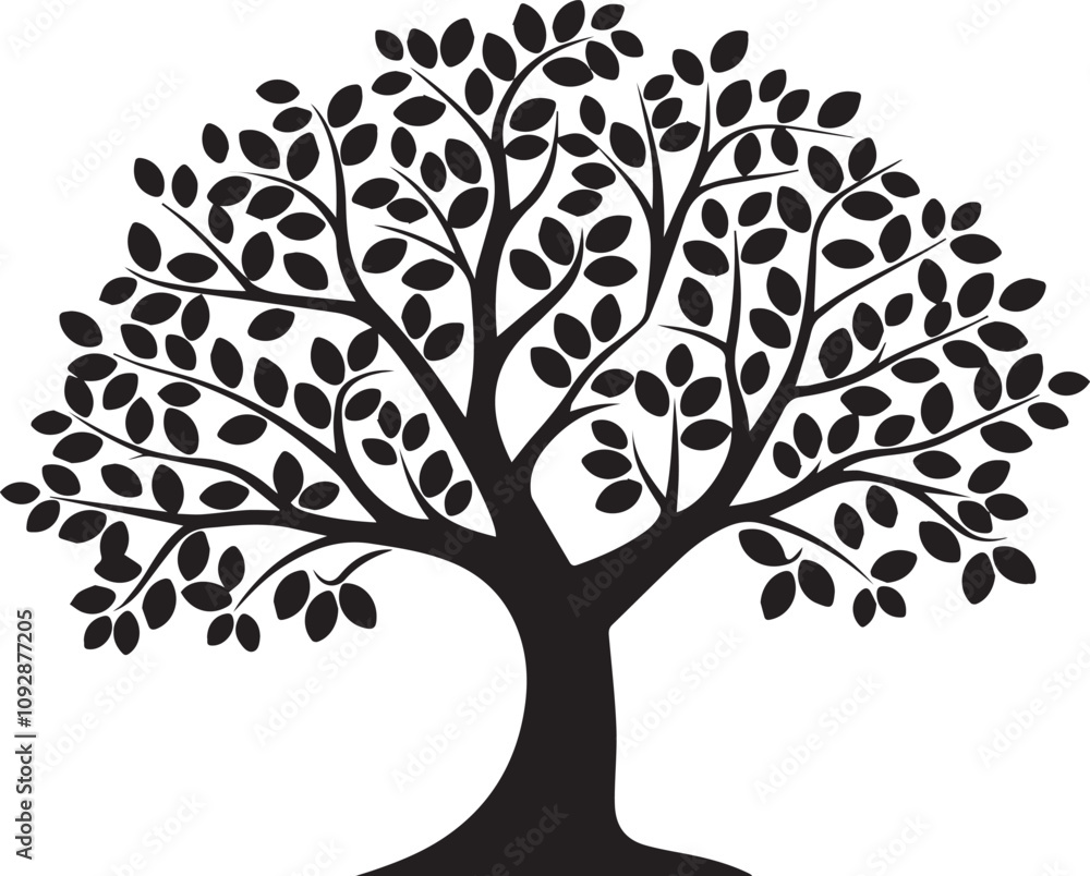 Fototapeta premium Minimalistic silhouette of a tree