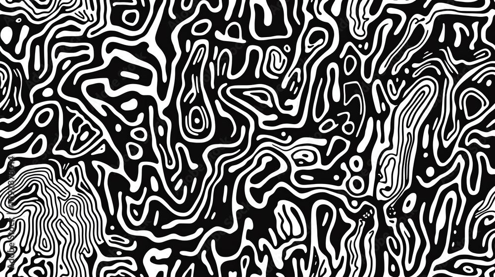 Abstract maze seamless pattern in black and white Abstract maze seamless pattern in black and white