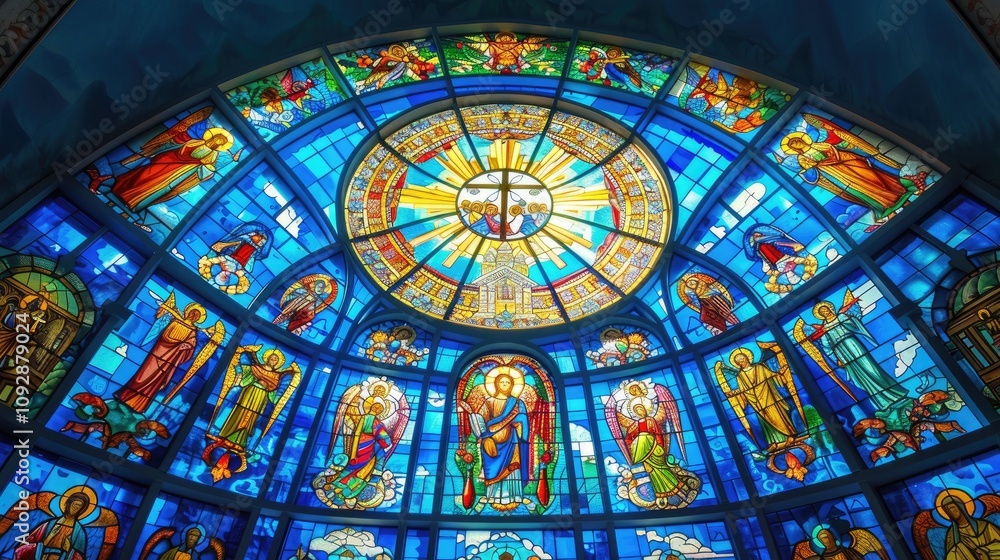 Obraz premium Stained glass window in a Cathedral