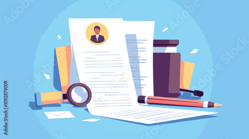 Secure Personal Data Management Documents Vector Icon