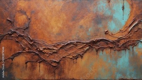 Abstract painting old rusty surface background photo