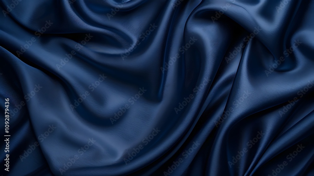 A close-up view of smooth, flowing dark blue fabric, highlighting its texture and sheen. A close-up view of smooth, flowing dark blue fabric, highlighting its texture and sheen.