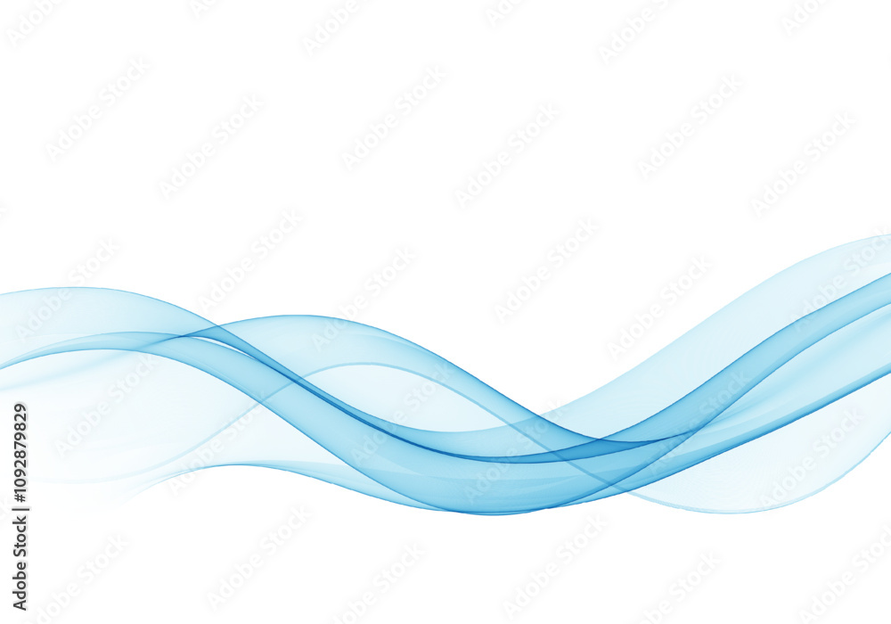 Abstract smooth wave lines of blue color. Design element. Abstract smooth wave lines of blue color. Design element.