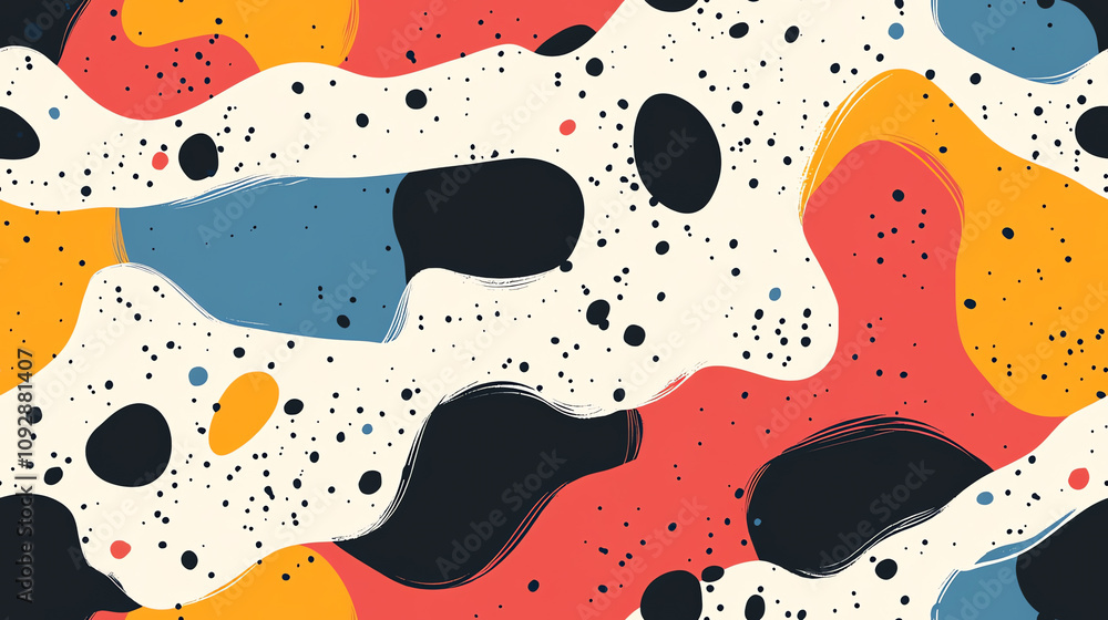 Abstract spots seamless pattern with texture Abstract spots seamless pattern with texture