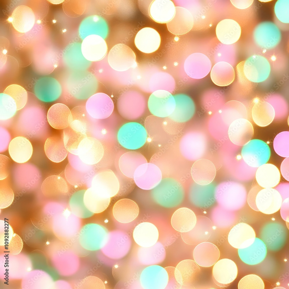 Fototapeta premium Abstract pastel bokeh lights background.