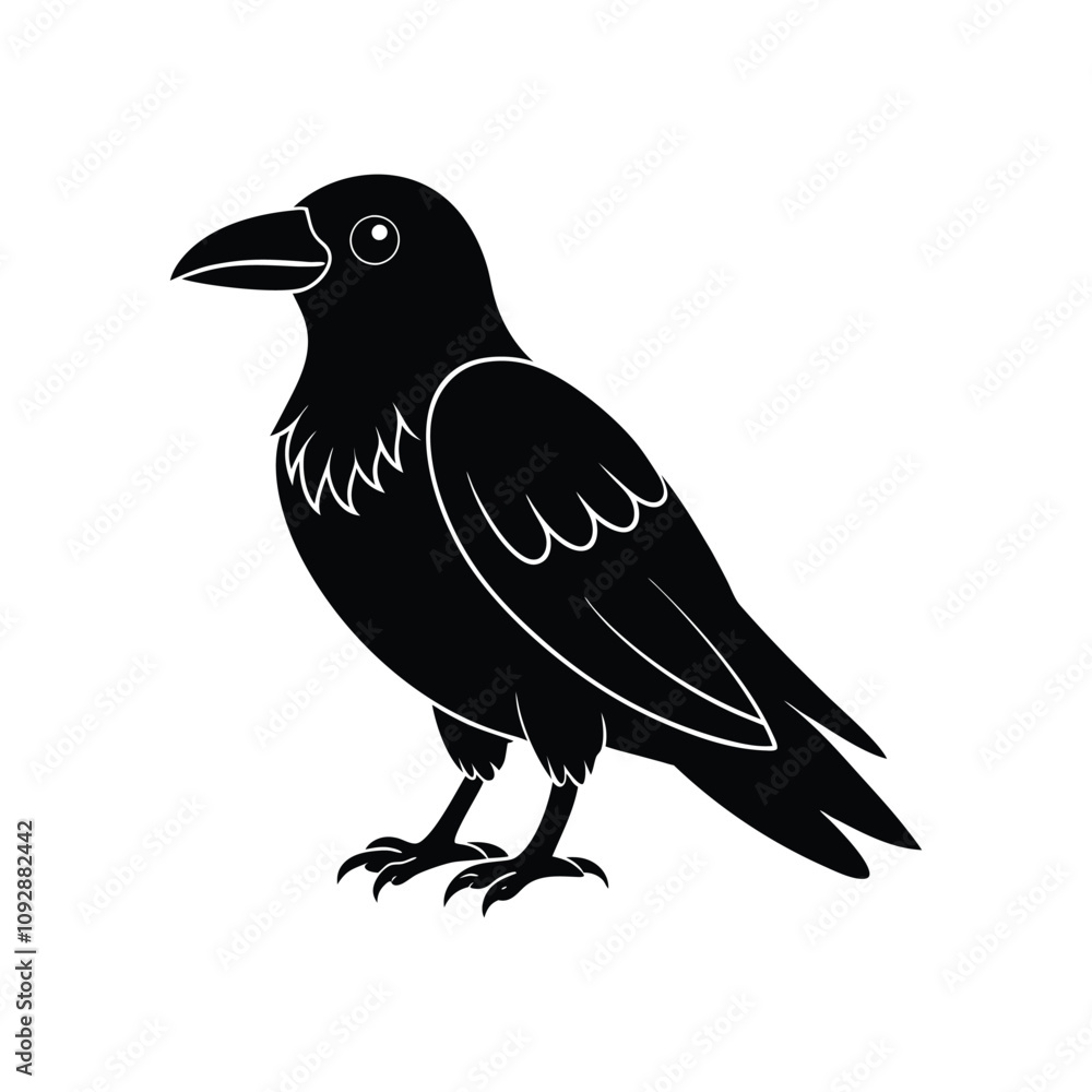 Obraz premium Cute Raven Vector Illustration