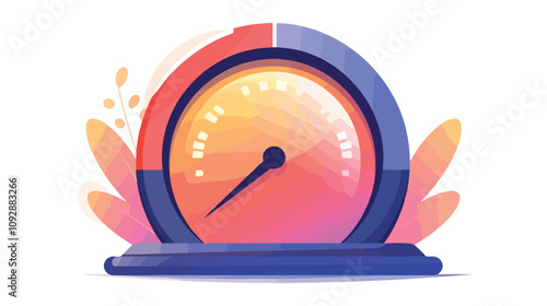 Professional Credit Score or Customer Rating Gauge Meter Image for Financial Concept