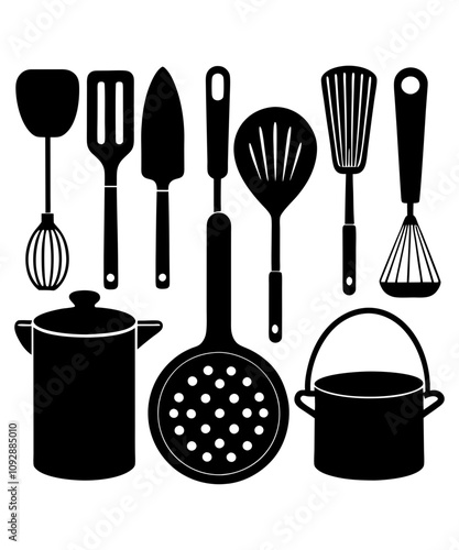 set of Kitchen spatula vector vector illustration