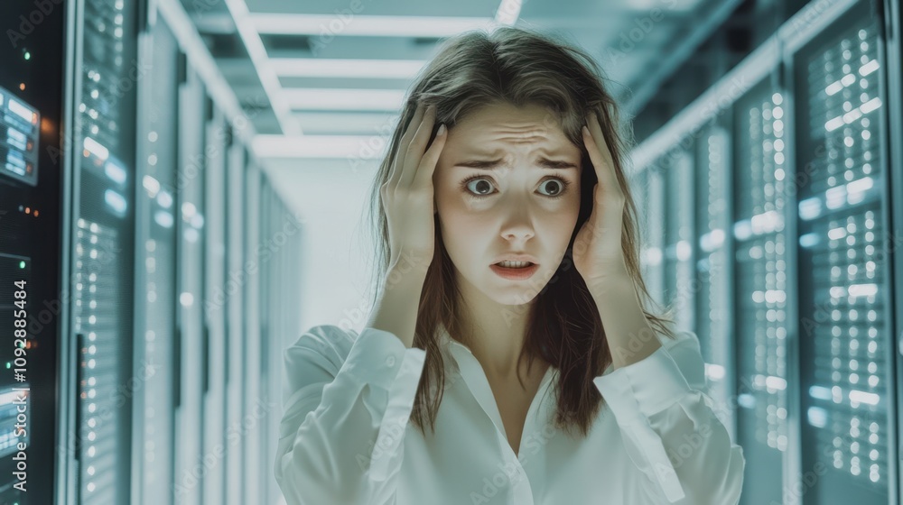 Fototapeta premium The Woman in Data Distress