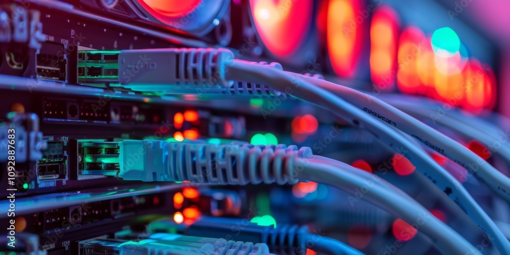 Modern data center with highspeed network for efficient operations and seamless communication Modern data center with highspeed network for efficient operations and seamless communication