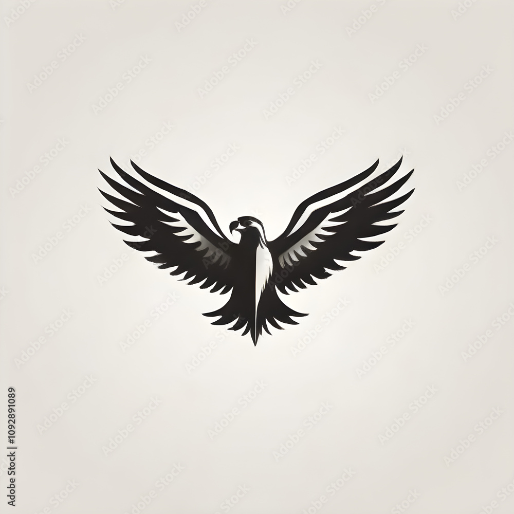 Obraz premium Eagle head wings silhouette vector illustrator logo