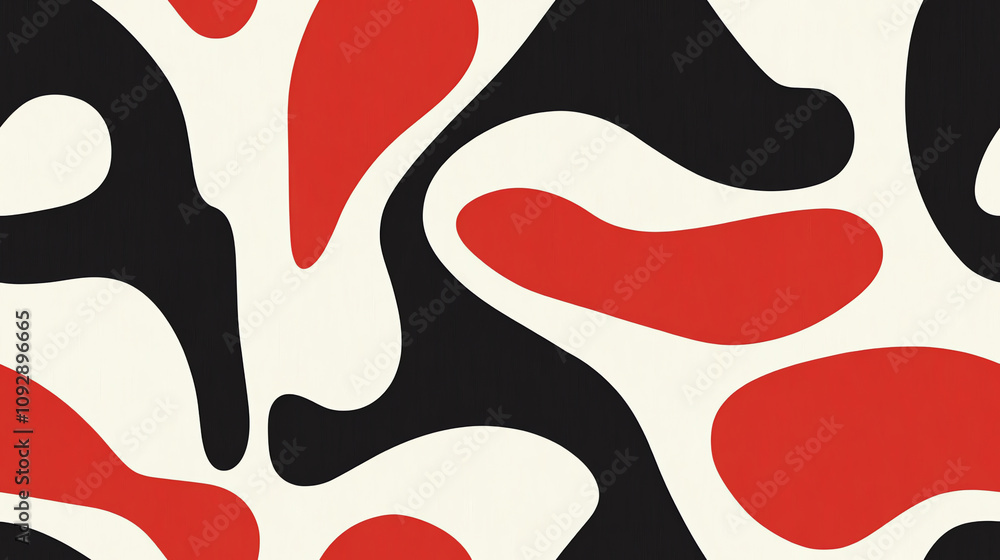 Organic Flow Seamless Pattern in Red and Black Organic Flow Seamless Pattern in Red and Black