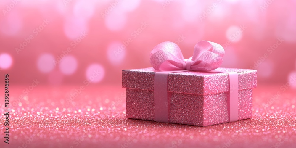 A beautifully wrapped pink gift box adorned with an elegant pink bow, perfect for spreading festive cheer during the Christmas season. A beautifully wrapped pink gift box adorned with an elegant pink bow, perfect for spreading festive cheer during the Christmas season.