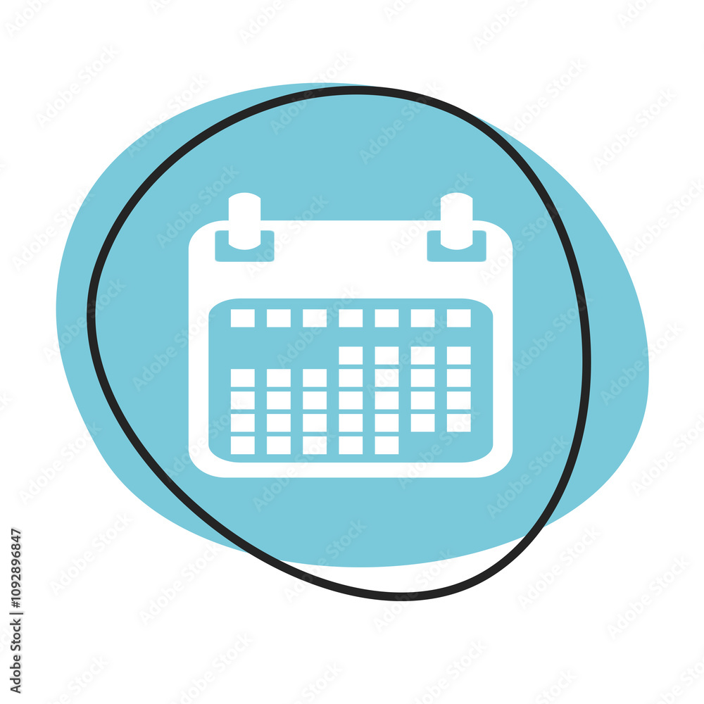 Kalender Button - Icon in blau und weiß Kalender Button - Icon in blau und weiß