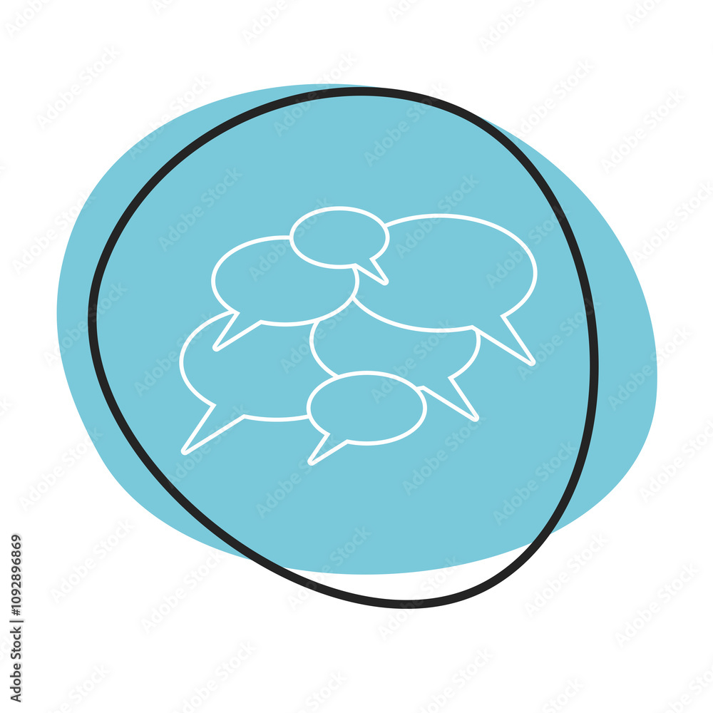 Sprechblasen Button - Icon in blau und weiß Sprechblasen Button - Icon in blau und weiß