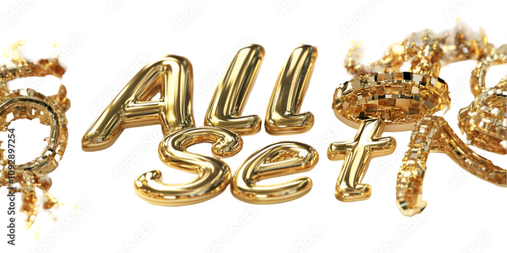 Naklejka premium Golden Text Design Saying 