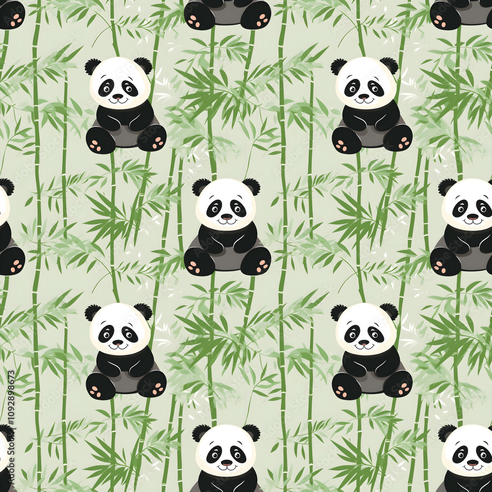 Obraz premium seamless pattern with panda background 