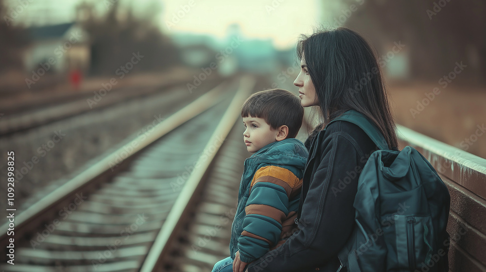 Fototapeta premium Pause by the Tracks