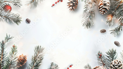 Beautiful christmas card with snow and branches