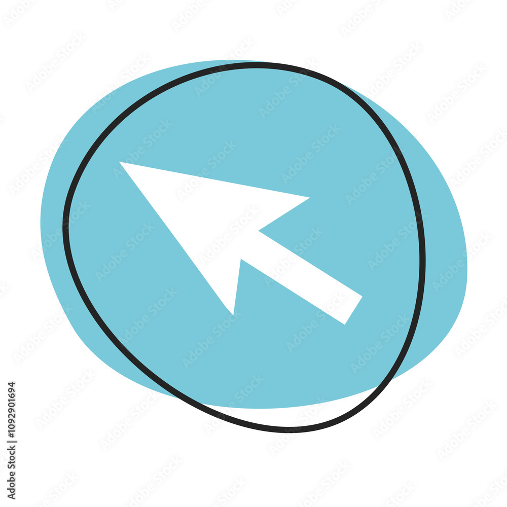 Mauspfeil Button - Icon in blau und weiß Mauspfeil Button - Icon in blau und weiß
