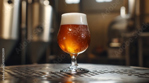 Amber beer pouring into a glass, showcasing cold, craft beer in focus.