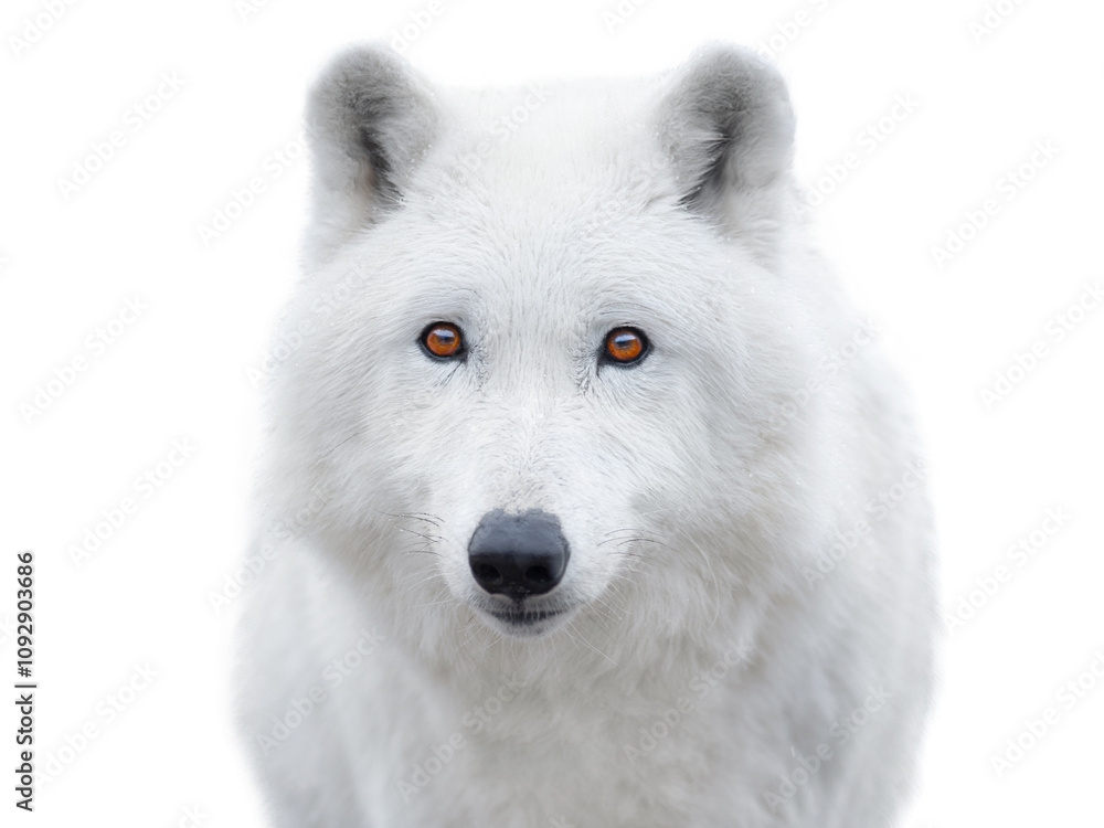 Obraz premium polar wolf portrait isolated on white background