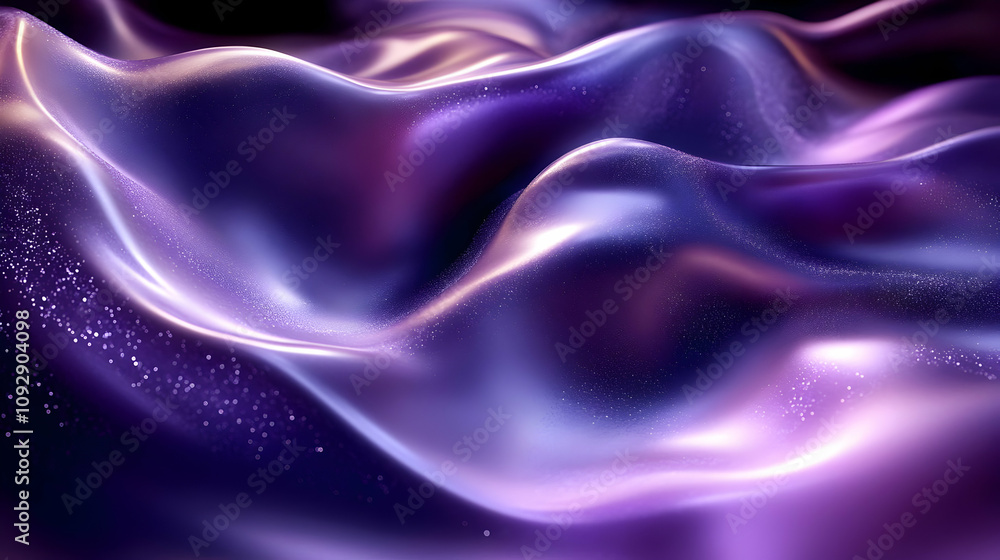 Obraz premium Purple Abstract Waves: Shimmering 3D Motion Graphics Design