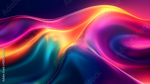 Wallpaper Mural Vibrant Hues: Abstract Colorful Waves Flow Dynamically Torontodigital.ca