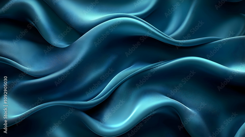 Fluid Teal Silk Drapes: Abstract Texture & Design Fluid Teal Silk Drapes: Abstract Texture & Design