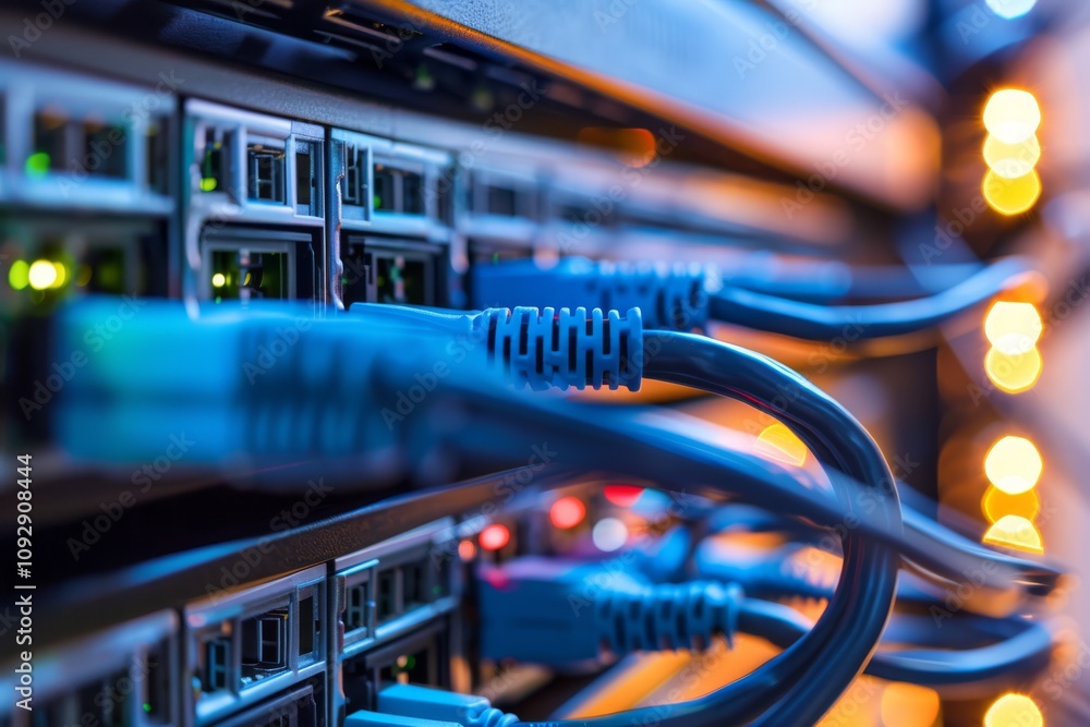 Modern data center with highspeed network for efficient operations and seamless communication Modern data center with highspeed network for efficient operations and seamless communication