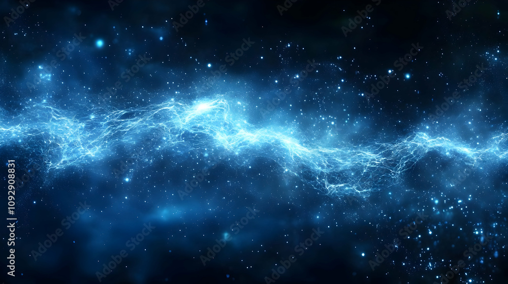 Fototapeta premium Cosmic Energy Flows Across Starry Night