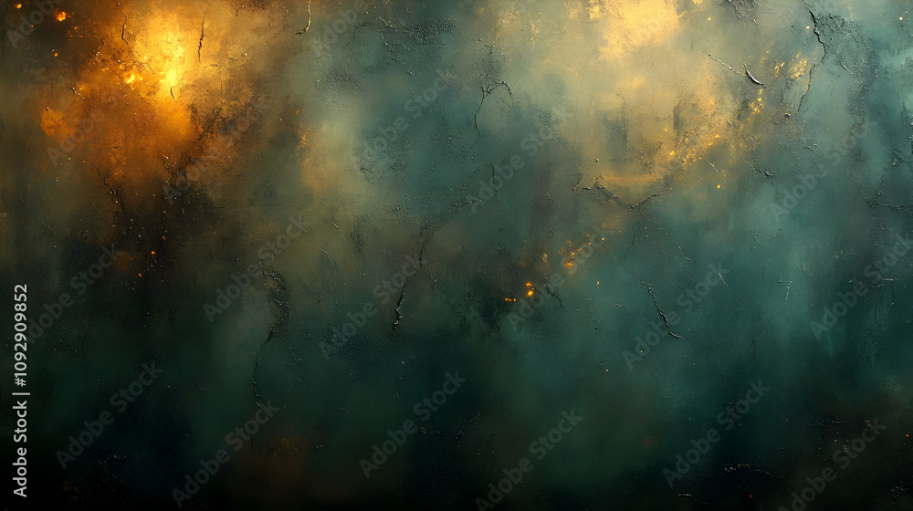 Obraz premium Abstract Teal & Gold Texture: Visual Art Background