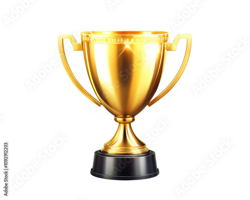 Golden trophy symbolizing achievement and success, perfect for awards and competitions