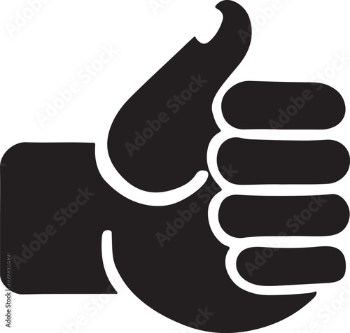 Thumbs up icon, Thumbs Up Vector Silhouette, Thumbs Up Line Art Illustration Drawing Art