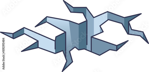 Abstract crack in the ground symbolizing instability and disruption.